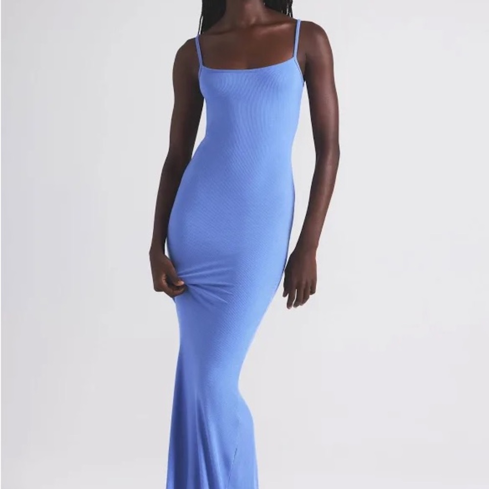 Skims Soft Lounge Slip Dress in Color Cielo / Blue